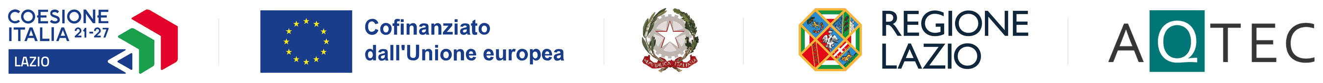 Coesione Italia 21-27 Lazio, Co-funded by the European Union, Italian Republic, Lazio Region, AQTEC
